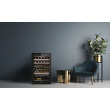 Ⓜ️🔵🔵🔵 Haier HWS42GDAU1 - Cantinetta vino dual zone, Wine Bank 50, Serie 7, Libera installazione, 2 zone, 42 bottiglie, Luce LED, Classe G, NERA, L x P x A (mm) 497x585x820