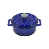 Ⓜ️🔵🔵🔵 Pentole Agnelli COGHSRP10410B - Mini casseruola in ghisa, rotonda, smaltata BLU, MONOPORZIONE, slowcook, 10 cm, MADE IN ITALY