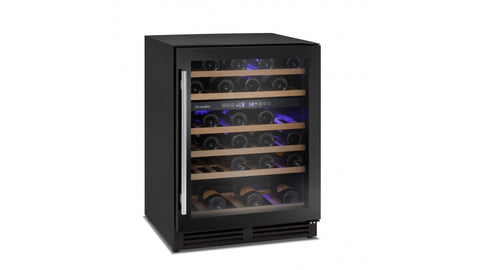 Ⓜ️🔵🔵🔵 MABE IOW51DDBB - Cantina vino sottopiano, Anta in vetro con cornice, Zoccolo e laterali neri, 51 Bottiglie