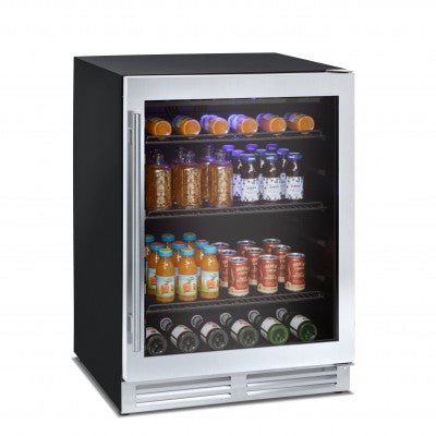 Ⓜ️🔵🔵🔵 MABE IOB150SS - Beverage Center, 51 Bottiglie max, Anta in vetro con cornice, Zoccolo Inox e laterali neri