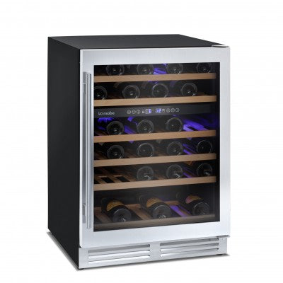 Ⓜ️🔵🔵🔵 MABE IOW51DDSS - Cantina vino sottopiano, Anta in vetro con cornice e zoccolo inox e laterali neri