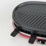 Ⓜ️🔵🔵🔵 H.Koenig RP418 - Raclette 4 funzioni, 1500W di potenza, 89 persone, grill raclette, pietra di garnito, grill e piastra per pancake,