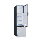 Ⓜ️🔵🔵🔵 Vitrifrigo SLIM150 CHR - Frigo-Freezer, Porta singola, Frigorifero a Cassetto, 150 Litri, Chromelock, Grigio, Termostato Multifunzione (Night Mode/ Turbo Mode, Luce LED Interna, Vent Position, A x L x P 151.3x41.7x44.4 cm