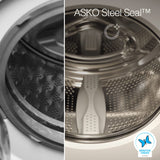 Ⓜ️🔵🔵🔵 ASKO W 3096 RW - Lavatrice 9 kg, bianca, 1600 giri, VASCA E CESTELLO IN ACCIAIO INOX, ZERO VIBRAZIONI anche in centrifuga al massimo, CHIUSURA ERMETICA IN ACCIAIO SENZA GUARNIZIONE IN GOMMA quindi NIENTE MUFFA E DEPOSITI NELL'OBLÒ, Nuova classe A