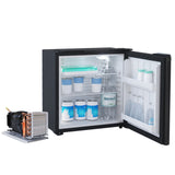 Ⓜ️🔵🔵🔵 Vitrifrigo C25LP - Frigo-Freezer, Porta singola, 25 Litri, Serie Airlock, Nero, Luce LED, Vent Position, A x L x P 44.2x42x32.2 cm