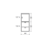 Ⓜ️🔵🔵🔵 Vitrifrigo DRW360A - Frigo-freezer a cassetto doppio, Frigo a porta singola, All in One, 307 Litri, Acciaio Inox, Luce LED interna, NO-Frost Totale, A x L x P 173x68.2x59.5 cm
