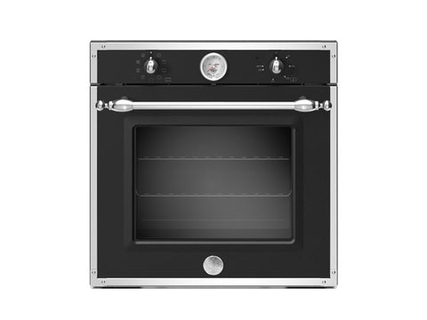 Ⓜ️🔵🔵🔵👌 BERTAZZONI F609HEREKTNE - Forno da incasso, NERO OPACO con termometro analogico, 60 cm, elettrico 9 funzioni, Serie Heritage, Classe A