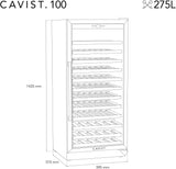 Ⓜ️🔵🔵🔵👌 Cavist CAVIST.100 - Cantinetta per 100 bottiglie, 12 RIPIANI IN LEGNO, SILENZIOSA, SISTEMA ANTIVIBRAZIONE, LUCE LED