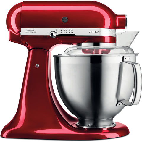 Ⓜ️🔵🔵🔵 KitchenAid Artisan 5KSM185PSECA - Planetaria con testa reclinabile, 4,8 litri e accessori inox inclusi, ROSSO MELA METALLIZZATO