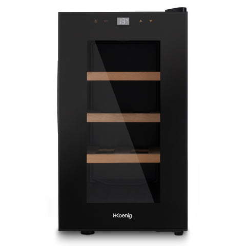 Ⓜ️🔵🔵🔵 H.Koenig AGE8 - [📦🚨Spedizione immediata!🚚💨] Cantinetta per 8 bottiglie, 3 ripiani in legno, SILENZIOSO, controlli touch, SISTEMA ANTIVIBRAZIONE, luce LED