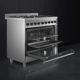 Smeg B9GMXI9 - Cucina inox, 90x60cm, piano cottura 6 fuochi, forno elettrico termoventilato, Classe A