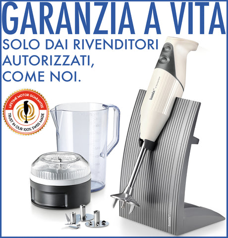 Ⓜ️🔵🔵🔵 bamix SwissLine crema BX SL CR - Kit completo di mixer con supporto da banco, caraffa da 1 litro, set di fruste/lame e Processor, GARANZIA A VITA