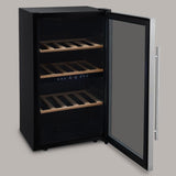 Ⓜ️🔵🔵🔵 LES PETITS CHAMPS CAVCD32 - Cantinetta per 32 bottiglie, 2 ZONE di temperatura, 3 ripiani in legno, anti-UV, filtro, no frost, antivibrazione