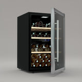 Ⓜ️🔵🔵🔵👌 LES PETITS CHAMPS CAVCD62 - Cantinetta per 62 bottiglie, 2 ZONE DI TEMPERATURA, 3 ripiani in legno, anti-UV, SILENZIOSA, ANTIVIBRAZIONE