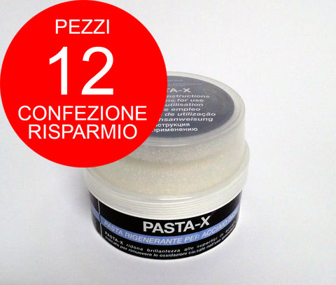 Ⓜ️🔵🔵🔵👌 Smeg Home Care PASTA-X x12 - Pasta rigenerante per acciaio inox con spugna in dotazione, indicata anche per lavelli in fragranite, confezione risparmio da 12 pezzi