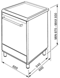 Ⓜ️🔵🔵🔵👌 Smeg CX68CM8 - Cucina inox con piano in vetroceramica, serie Concerto, 60 x 60 cm Classe A