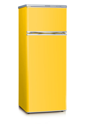 Ⓜ️🔵🔵🔵👌 SEVERIN DT 8787 - Frigorifero doppia porta, GIALLO, Nuova classe energetica F