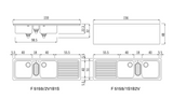 Ⓜ️🔵🔵🔵👌 Alpes F 5159/2V1B1S | F 5159/1S1B2V - Lavello da incasso 51x159 cm, con due vasche raggio 60 posizionate a sinistra o destra, una vaschetta ovale con bacinella estraibile e uno scivolo, Predisposto con foro per la rubinetteria