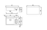 Ⓜ️🔵🔵🔵👌 Alpes - LFPS 587/1V1B - Lavello da incasso filo piano 51x87 cm con una vasca raggio 12 posizionata a sinistra e una vaschetta ovale con bacinella estraibile, Predisposto con foro per la rubinetteria
