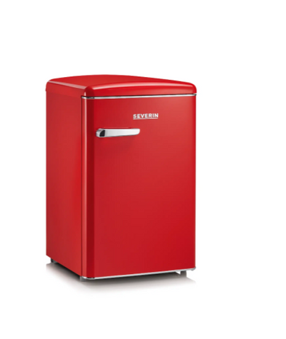Ⓜ️🔵🔵🔵cSEVERIN RKS 8830 - Mini frigo in stile retrò colore ROSSO, maniglie in metallo cromato, ESTREMAMENTE SILENZIOSO, classe D
