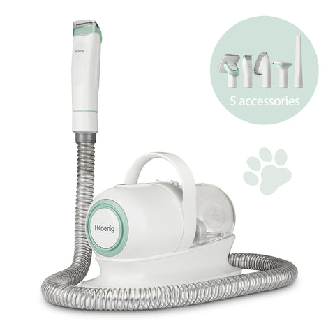 Ⓜ️🔵🔵🔵 H.Koenig PAW400 - Aspiratore e Kit di toelettatura e tosatura per animali domestici, 5 ACCESSORI