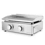 Ⓜ️🔵🔵🔵 H.Koenig PLX920 - Piastra a gas ALTISSIMA QUALITÀ, acciaio INOX, piastra pesante alto spessore, 2 bruciatori, fuochi ad U