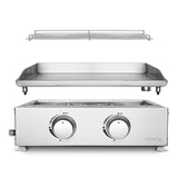 Ⓜ️🔵🔵🔵 H.Koenig PLX920 - Piastra a gas ALTISSIMA QUALITÀ, acciaio INOX, piastra pesante alto spessore, 2 bruciatori, fuochi ad U