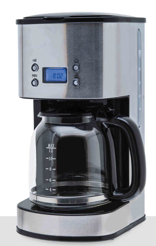 Ⓜ️🔵🔵🔵 H.Koenig MG30 Inox - Macchina per caffè americano, inox, vetro e inox, 1,8 litri, display LCD, funzione per mantenere il caffè caldo (Disponibile nella versione INOX o ROSSA)