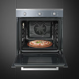 Ⓜ️🔵🔵🔵👌 Smeg SF64M3PZS - Forno pizza termoventilato, 60 cm, colore silver glass, Estetica Selezione, Classe energetica A