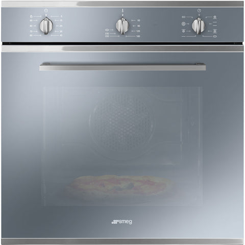 Ⓜ️🔵🔵🔵👌 Smeg SF64M3PZS - Forno pizza termoventilato, 60 cm, colore silver glass, Estetica Selezione, Classe energetica A