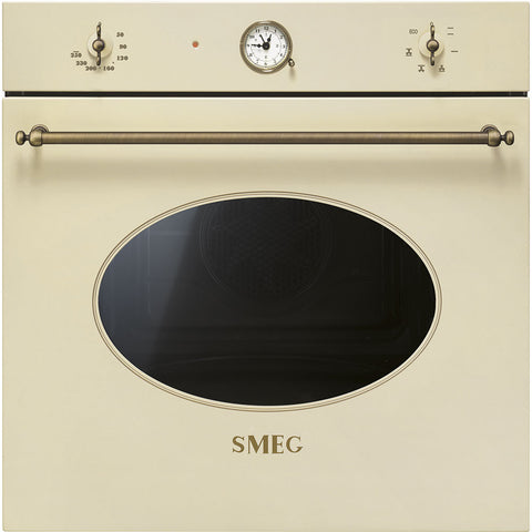 Ⓜ️🔵🔵🔵 Smeg SF800PO - Forno da incasso, ventilato, PANNA e OTTONE ANTICO, Classe A