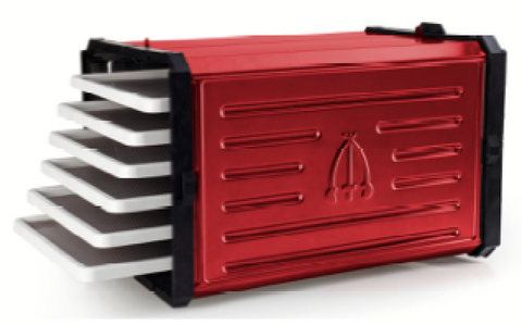 Ⓜ️🔵🔵🔵 Tre Spade ATACAMA PRO ROSSO - Essiccatore, qualità professionale, 6 cassetti in ABS alimentare, struttura in acciaio verniciato rosso e nylon caricato, superficie totale 5.500 cm quadrati, Made in Italy