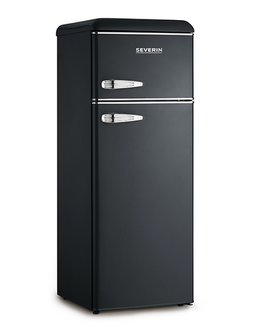 Ⓜ️🔵🔵🔵 SEVERIN KS 9957 - Frigorifero Retrò doppia porta, NERO OPACO, 55 cm, classe A++
