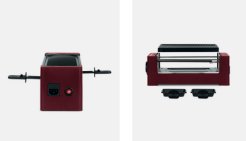WEASY TAK12 Rouge Appareil à Raclette connectable 2 personnes - Grill -  400W avec Quadrimedia