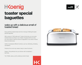 Ⓜ️🔵🔵🔵👌 H.Koenig TOS28 - Tostapane a 4 o 2 fette, XL, corpo in metallo, 850W