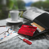Ⓜ️🔵🔵🔵 VICTORINOX SWISSCARD CLASSIC RUBY - Strumento multifunzione nelle dimensioni di una carta di credito