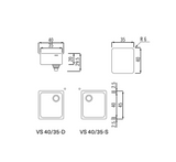 Ⓜ️🔵🔵🔵👌 Alpes VS 40/35-D | VS 40/35-S - Vasca sottopiano 40x35 cm, Versione destra o sinistra