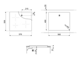 Smeg SI2M7643FX - Piano di cottura ad induzione, 4 zone, 60 cm