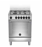 Ⓜ️🔵🔵🔵 LA GERMANIA AMN654EXV - Cucina acciaio inox, 4 fuochi gas, forno elettrico multifunzione, 60x50 cm, Serie Americana, Classe A