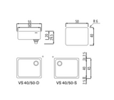Ⓜ️🔵🔵🔵 Alpes VS 40/50-D | VS 40/50-S - Vasca sottopiano - 40x50 cm, Versione destra o sinistra