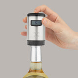 Ⓜ️🔵🔵🔵👌 LES PETITS CHAMPS WOM820 - Tappo con pompa sottovuoto elettrica per conservare il vino, con indicatore temperatura, SENZA BPA, corpo in ACCIAIO INOX