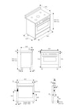 Ⓜ️🔵🔵🔵 LA GERMANIA AMN965GCRV - Cucina 5 fuochi gas, forno gas ventilato, 90x60 cm, CREMA, serie Americana, Classe A+
