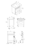 Ⓜ️🔵🔵🔵 LA GERMANIA AMN855EVIV - Cucina 5 fuochi gas, forno elettrico multifunzione, 80x50 cm, VINO, Classe A