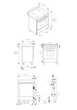 Ⓜ️🔵🔵🔵 LA GERMANIA AMN855GCRV/24 - Cucina 5 fuochi gas, Forno Gas Ventilato, 80x50 cm, Crema Opaco, Classe A