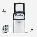 Ⓜ️🔵🔵🔵 H.Koenig KBP40 - Produttore di ghiaccio, SEMIPROFESSIONALE, corpo in ACCIAIO INOX, possibilità di connetterlo alla rete idrica