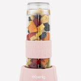 Ⓜ️🔵🔵🔵👌 H.Koenig SMOO12 - MINI FRULLATORE rosa/acciaio, con 2 borracce in dotazione, COMPATIBILE CON LA LAVASTOVIGLIE, perfetto per integratori proteici e vitaminici