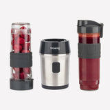 Ⓜ️🔵🔵🔵 H.Koenig SMOO9 - MINI FRULLATORE nero/acciaio, con 2 borracce in dotazione, COMPATIBILE CON LA LAVASTOVIGLIE, perfetto per integratori proteici e vitaminici