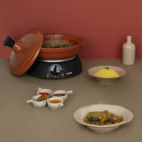 Ⓜ️🔵🔵🔵 H.Koenig TAJ4 - Pentola elettrica in VERA TERRACOTTA, per tajine e couscous, 4 litri