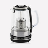 Ⓜ️🔵🔵🔵 H.Koenig TI600 - Teiera automatica per tè, tisane ed infusi, in VETRO e ACCIAIO INOX, base con COMANDI TOUCH