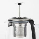 Ⓜ️🔵🔵🔵 H.Koenig TI600 - Teiera automatica per tè, tisane ed infusi, in VETRO e ACCIAIO INOX, base con COMANDI TOUCH